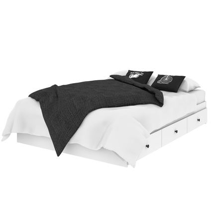 Bestar Mira Full Platform Storage Bed, White 109221-000017